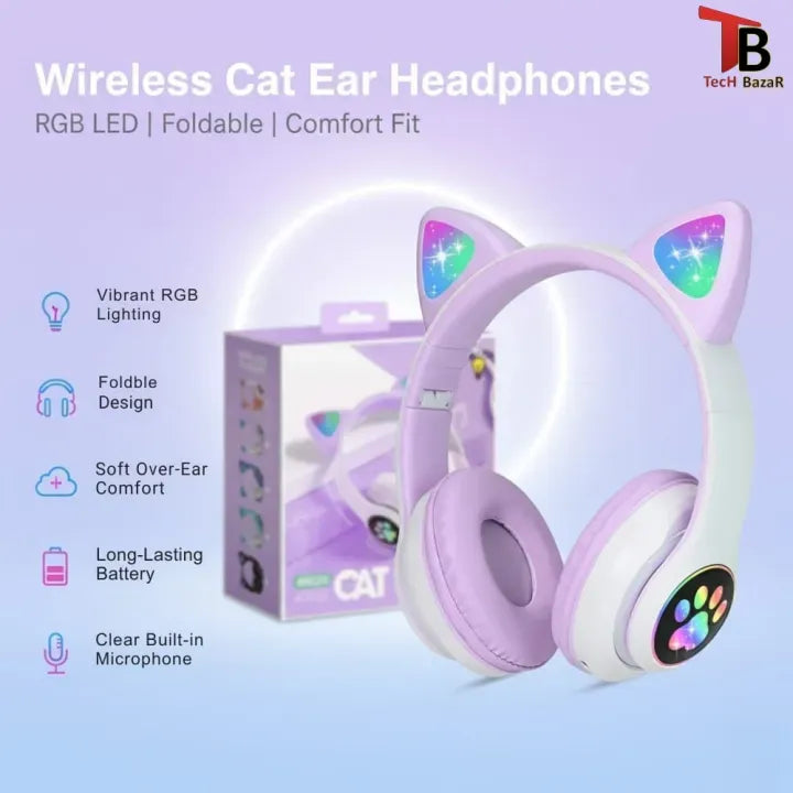 Colorful Cat Ear Headphones